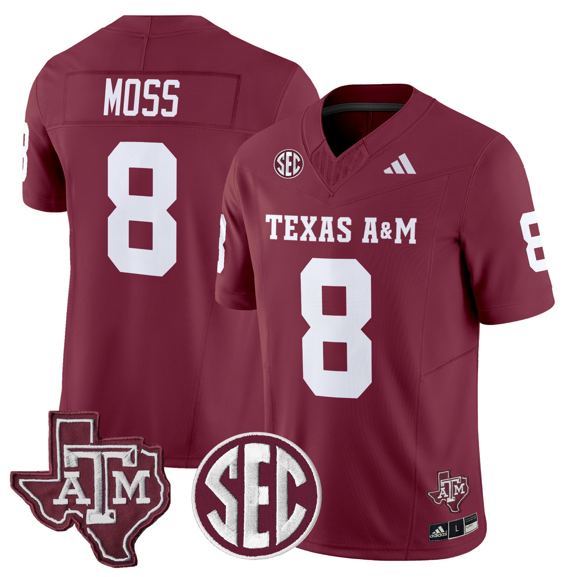 Men Texas A&M Aggies #8 Moss Red 2024 Vapor Limited NCAA Jersey style 1->ncaa teams->NCAA Jersey